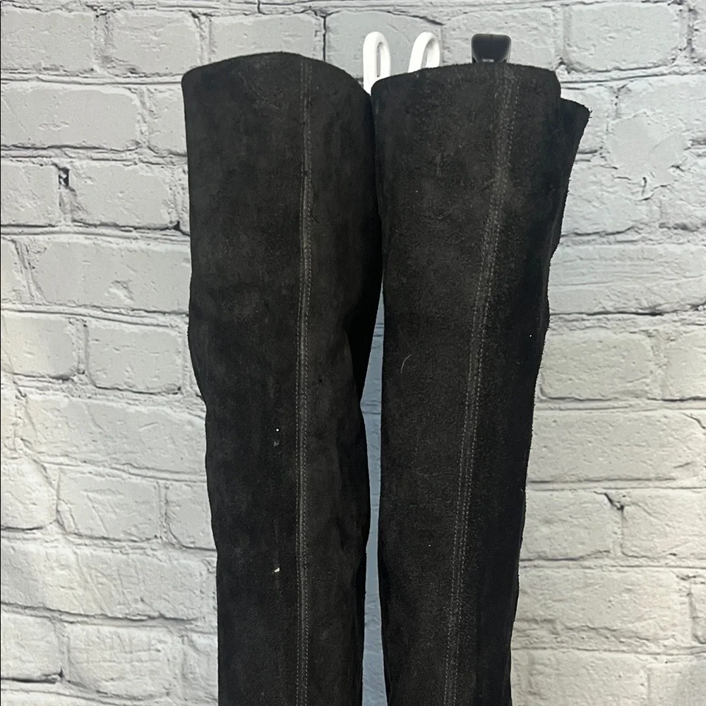 free people Elegant Black Suede Over the Knee Boots